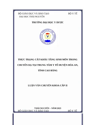 Luận văn tốt nghiệp chuyên ii sản khoa
