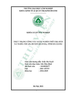 Thực trạng công tác giảm nghèo trên địa bàn xã nghĩa thuận huyện quản bạ tỉnh hà giang