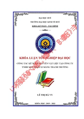 Công tác kế toán nguyên vật liệu tại công ty tnhh mtv sxkd xi măng thanh trường