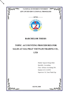Accounting procedures for sales at gia phat vietnam trading co ltd