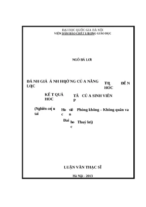 089 đánh giá ảnh hưởng của năng lực tự học đến kết quả học tập của sinh viên nghiên cứu tại học viện phòng không không quân và đại học thủy lợi luận văn thạc sĩ
