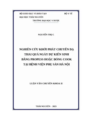 Luận văn bác sĩ chuyên khoa 2 sản khoa
