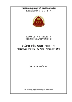 Khóa luận tốt nghiệp văn học cách tân nghệ thuật trong truyện ngắn sau 1975