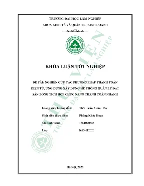 Nghiên cứu các phương pháp thanh toán điện tử ứng dụng xây dựng hệ thống quản lý đặt sân bóng tích hợp chức năng thanh toán nhanh