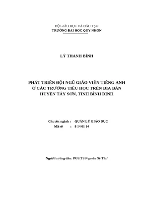 0628 phát triển đội ngũ giáo viên tiếng anh ở các trường tiểu học trên địa bàn huyện tây sơn tỉnh bình định luận văn tốt nghiệp