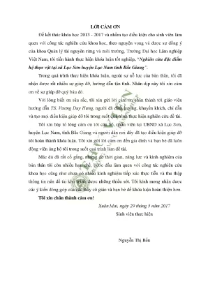 Nghiên cứu đặc điểm hệ thực vật tại xã lục sơn huyện lục nam tỉnh bắc giang
