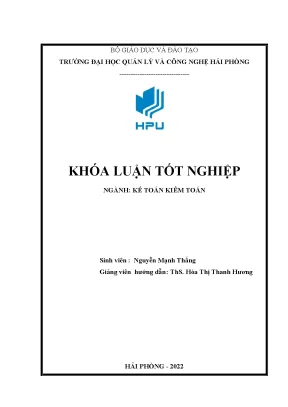 Khóa luận tốt nghiệp hoàn thiện công tác kế toán vốn bằng tiền tại công ty tnhh thương mại dệt may hùng lực