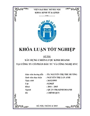 Xây dựng chiến lược kinh doanh tại công ty cổ phần đầu tư và công nghệ hvc