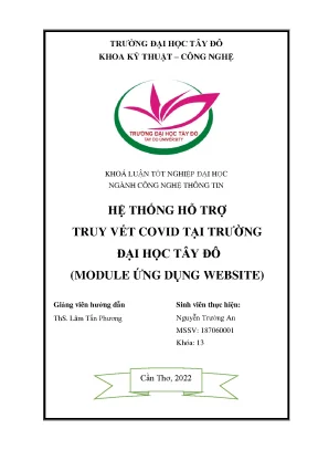 Hệ thống hỗ trợ truy vết covid tại trường đại học tây đô module ứng dụng website