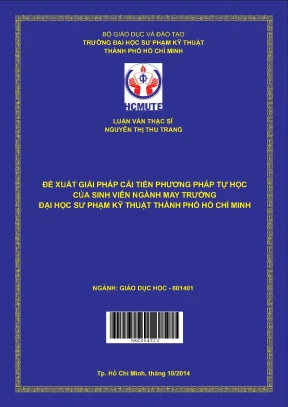 Đề xuất giải pháp cải tiến phương pháp tự học của sinh viên ngành may trường đại học sư phạm kỹ thuật thành phố hồ chí minh