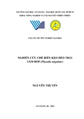 Nghiên cứu chế biến kẹo dẻo trái tầm bóp physalis angulate