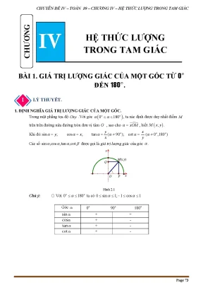 Chuyên đề hệ thức lượng chân trời sáng tạo