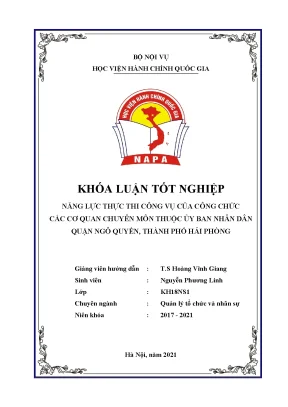 Năng lực thực thi công vụ của công chức các cơ quan chuyên môn thuộc ubnd quận ngô quyền thành phố hải phòng