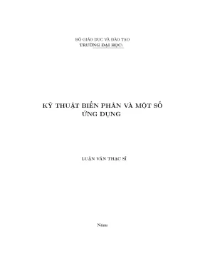 Kỹ thuật biến phân và một số ứng dụng
