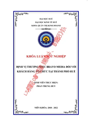 Định vị thương hiệu bravo media đối với khách hàng tổ chức tại tp huế
