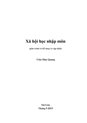 Giáo trình xã hội học nhập môn trần hữu quang