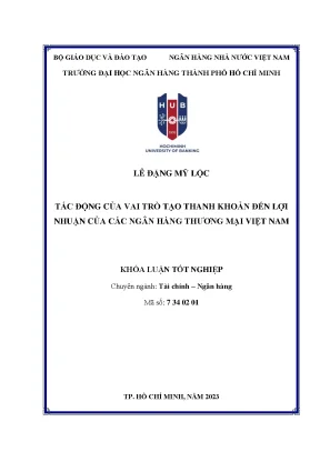 Tác động của vai trò tạo thanh khoản đến lợi nhận của các nhtm việt nam