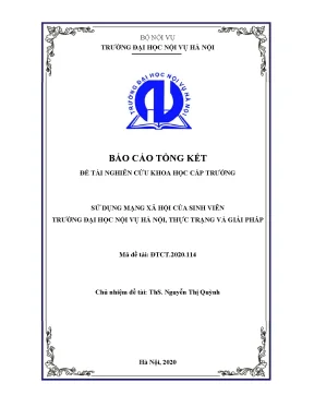 Sử dụng mạng xã hội của sinh viên trường đại học nội vụ hà nội thực trạng và giải pháp