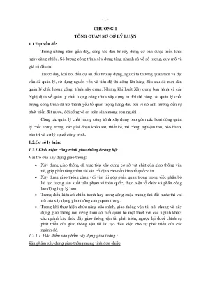Thực trạng công tác quản lý chất lượng công trình giao thông đường bộ sử dụng vốn ngân sách nhà nước ở khu quản lý đô thị số 2 đề tài nghiên cứu khoa học sinh viên