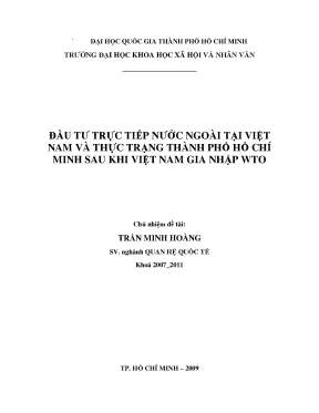 Đầu tư trực tiếp nước ngoài tại việt nam và thực trạng thành phố hồ chí minh sau khi việt nam gia nhập wto đề tài sinh viên nghiên cứu khoa học cấp trường 2009