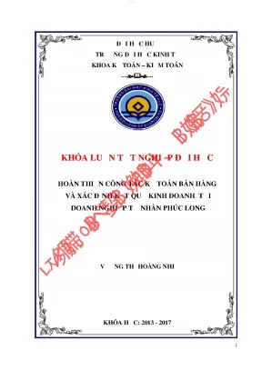 Hoàn thiện công tác kế toán bán hàng và xác định kết quả kinh doanh tại doanh nghiệp tư nhân phúc long