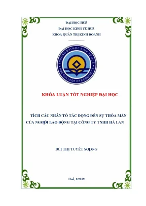 Phân tích các nhân tố tác động đến sự thỏa mãn của người lao động tại công ty tnhh hà lan