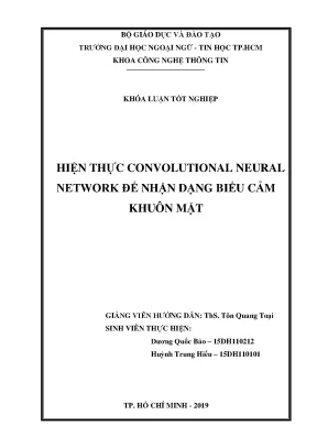 Hiện thực convolutional neural network để nhận dạng biểu cảm khuôn mặt