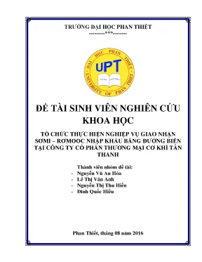 Tổ chức thực hiện nghiệp vụ giao nhận sơmi rơmooc nhập khẩu bằng đường biển tại công ty cổ phần thương mại cơ khí tân thanh