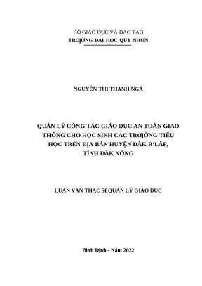 0533 quản lý công tác giáo dục an toàn giao thông cho học sinh các trường tiểu học trên địa bà huyện đắk rlấp tỉnh đắk nông luận văn tốt nghiệp