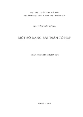 Luận văn thạc sĩ một số dạng bài toán tổ hợp lvts vnu