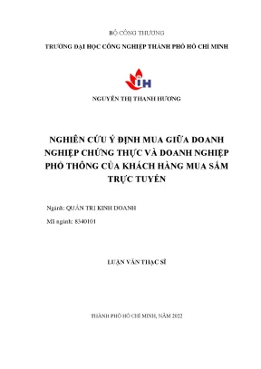 Nghiên cứu ý định mua giữa doanh nghiệp chứng thực và doanh nghiệp phổ thông của khách hàng mua sắm trực tuyến