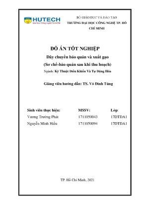 Dây chuyền bảo quản và xuất gạo sơ chế bảo quản sau khi thu hoạch