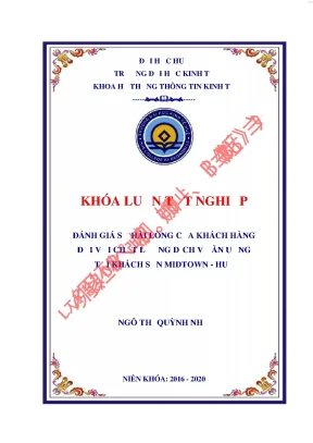 Đánh giá sự hài lòng của khách hàng đối với chất lượng dịch vụ ăn uống tại khách sạn midtown huế