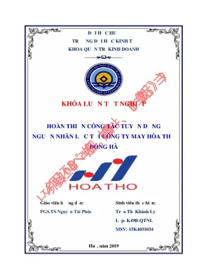 Hoàn thiện công tác tuyển dụng nguồn nhân lực tại công ty may hòa thọ đông hà
