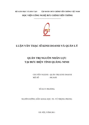 Luận văn thạc sĩ quản trị nguồn nhân lực tại bưu điện tỉnh quảng ninh