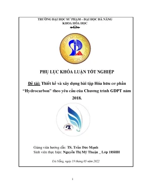 Thiết kế và xây dựng bài tập hóa hữu cơ phần hydrocarbon theo yêu cầu của chương trình gdpt năm 2018