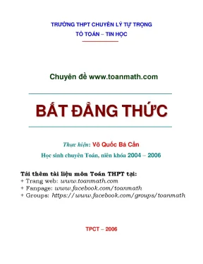 Chuyên đề bất đẳng thức võ quốc bá cẩn