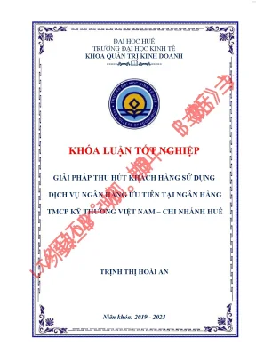 Giải pháp thu hút khách hàng sử dụng dịch vụ ngân hàng ưu tiên tại ngân hàng techcombank chi nhánh huế