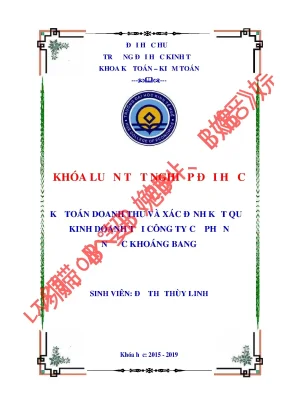 Kế toán doanh thu và xác định kết quả kinh doanh tại công ty cổ phần nước khoáng bang
