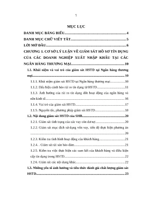 Luận văn thạc sĩ tăng cường giám sát hstd của các doanh nghiệp xuất nhập khẩu của ngân hàng tmcổ phần sài gòn hà nội chi nhánh hàm long