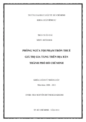 Phòng ngừa tội phạm trốn thuế giá trị gia tăng trên địa bàn thành phố hồ chí minh