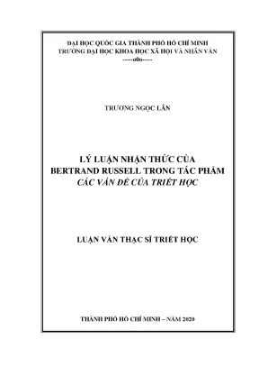 Lý luận nhận thức của bertrand russell trong tác phẩm các vấn đề của triết học