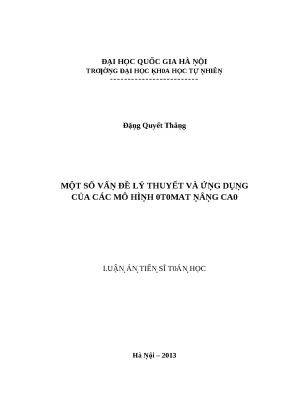 Một số vấn đề lý thuyết và ứng dụng của các mô hình otomat nâng cao luận án tiến sĩ vnu