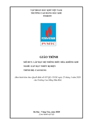 Giáo trình lắp đặt hệ thống điều hòa không khí nghề lắp đặt thiết bị điện trình độ cao đẳng