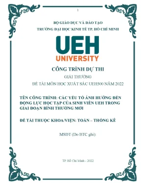 Các yếu tố ảnh hưởng đến động lực học tập của sinh viên ueh trong giai đoạn bình thường mới