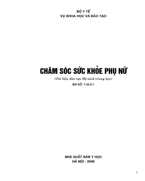 Chăm sóc sức khỏe phụ nữ tài liệu đào tạo hộ sinh trung học bộ y tế