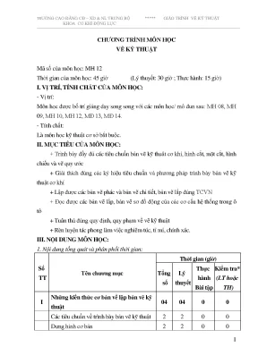 Giáo trình vẽ kỹ thuật nghề công nghệ ô tô trình độ cao đẳng trường cđ cơ điện xây dựng và nông lâm trung bộ