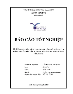Giải pháp nâng cao chế độ đãi ngộ nhân sự tại công ty cổ phần xây dựng tư vấn đầu tư bình dương biconsi