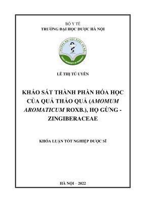 Kl hup khảo sát thành phần hóa học của quả thảo quả amomum aromaticum roxb họ gừng zingiberaceae