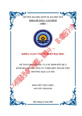 Kế toán doanh thu và xác định kết quả kinh doanh tại công ty tnhh một thành viên thương mại lan thy
